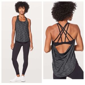 Lululemon Free To Be Serene Tank Medium Support  C/D Cup Heathered Black 6